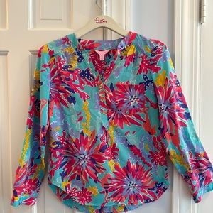 Vintage Lilly Pulitzer XS 100% Silk Blouse